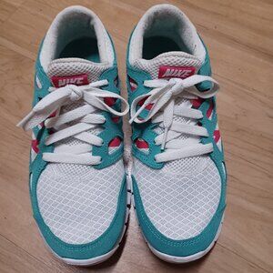 Nike's Teal, White and Pink.